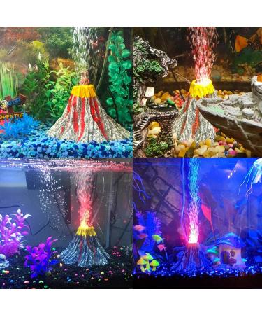 Uniclife Aquarium Volcano Ornament Kit - Yellow Fish Tank Decor with Air Stone Bubbler - Buy Online on GoSupps.com