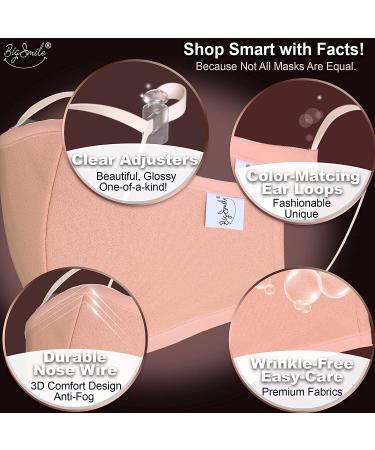 BigSmile Women's Cloth Face Masks - Washable, Reusable & Adjustable 5 Pack - Buy Online on GoSupps.com