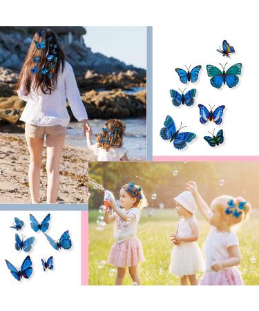 24 Pieces Small Realistic Butterfly Hair Clips in Colorful Blue - Handmade 90s Barrettes for Women and Girls - Buy Online on GoSupps.com