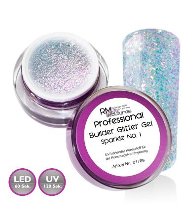 RM Beautynails Glitter Gel No 1 - 15ml Builder Gel for UV & LED Nails | International Shipping Available - Buy Online on GoSupps.com