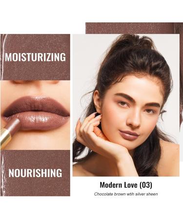 Oulac Chocolate Brown Lipstick - Moisture Shine Hydrating Lip Balm | Vegan & Cruelty-Free Lip Colour for Dry Lips - Buy Online on GoSupps.com