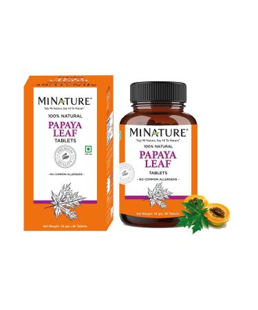 Papaya Leaf Tablets by mi Nature| 90 Tablets 1000 mg| 45 Days Supply| Vegan| Papaya Leaf| Blood Platelet Boost| Digestion Support| Antioxidants