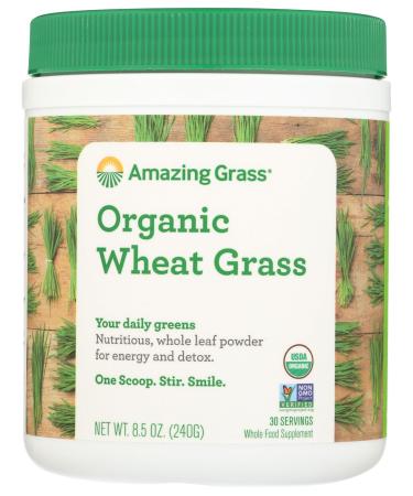 Amazing Grass Wheat Grass Powder: 100% Whole-Leaf Wheat Grass Powder for Energy Detox & Immunity Support Chlorophyll Providing Greens 30 Servings