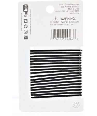 Conair Styling Essentials Firm Hold Black Bobby Pins - 18 Count Pack - Buy Online on GoSupps.com