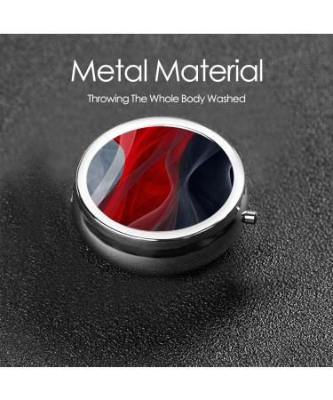 Colorful Silk Yarn Portable Metal Pill Box - Round Mini 3-Compartment Design for Small Pills | Ideal Travel Accessory - Buy Online on GoSupps.com