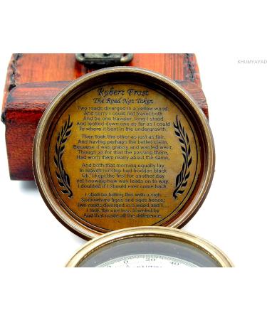 KHUMYAYAD Brass Pocket Compass - Antique Handmade Compass with Leather Case | Fully Functional & Stylish Travel Accessory - Buy Online on GoSupps.com
