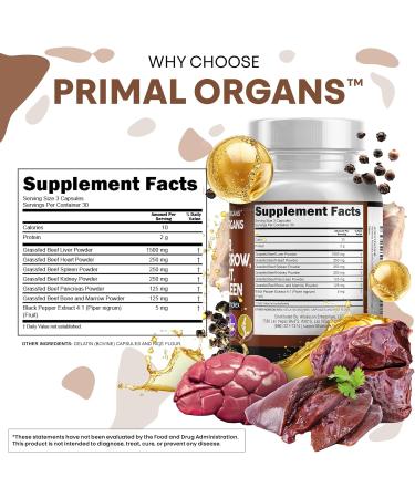 Clean Nutraceuticals Grass Fed Beef Liver Capsules - Premium Quality Supplement Packed with Desiccated, Beef Heart, Spleen, Pancreas Plus Bone & Marrow Dao Enzyme Pills 90 Count (Pack of 1) - Buy Online on GoSupps.com