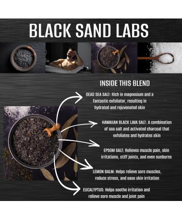Black Sand Labs Premium Bath Salts for Men - Muscle and Joint Pain Relief Blend with Dead Sea Hawaiian Black Lava & Epsom Salts - Luxury Lemon Eucalyptus Bath Salts - Buy Online on GoSupps.com