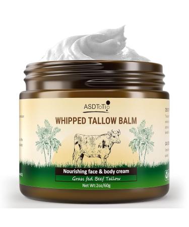 ASDToTio Handmade Whipped Tallow Balm for Skin Care- All Natural Grass Fed Beef Tallow All Purpose Balm Face and Body Moisturizing Cream Tallow Balm For Dry Skin- 2 oz - Buy Online on GoSupps.com