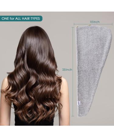 Jeffsun Hair Dryer Towels for Women & Girls - Super Absorbent Microfiber 2-Pack (Pink & Gray) - Buy Online on GoSupps.com