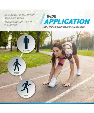Sensitive Skin Kinesiology Tape - Latex Free | 16ft Uncut Roll | Waterproof Sports Tape for Injuries | Kinesio Tape for Knees, Joints, Face & Muscles - Nude (3 Rolls) - Buy Online on GoSupps.com