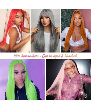 22 Inch Blonde Lace Front Wig Human Hair 150% Density Pre-plucked HD 613 Straight Lace Frontal Wig for Women - Glueless and Natural Looking - Buy Online on GoSupps.com