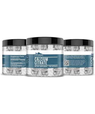 Earthborn Elements Calcium Citrate 200 Capsules Pure & Undiluted No Additives - Buy Online on GoSupps.com