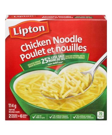 Lipton Dry Soup Mix for A Delicious Chicken Soup Chicken Noodle 25% Less Sodium Low Fat and No Artificial Flavours 114 g 24-Count