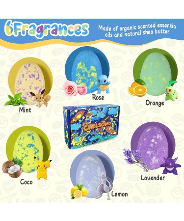 Kids Bath Bombs with Surprise Inside - 6 Pcs Easter Eggs Fizzies | Safe & Organic Handmade Balls for Kids | Birthday & Easter Gifts - Buy Online on GoSupps.com