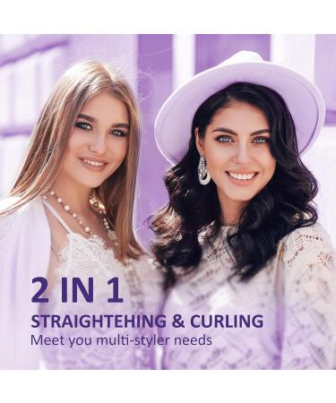 2 in 1 Hair Straightener & Curler - Professional Flat Iron for All Hairstyles | Fast Heating 13 Modes Auto Off - Perfect Gift for Women & Girls - Buy Online on GoSupps.com