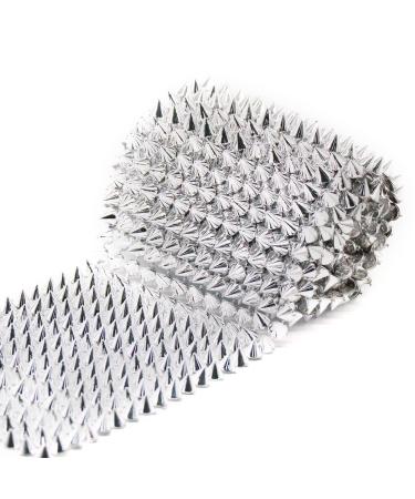 Jerler Sew Stitch on Spikes for Arts and Crafts Decoration  Mesh Rivets Studs Beads Cone Spoke Trirr Punk Pock with Flat Back for Jacket  Clothing  Shoes and Performance (2 Yards  Silver) Silver 2 Yards