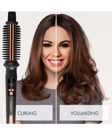 AmoVee 1 Inch Curling Iron Brush - Ceramic Tourmaline Ionic Hot Brush for All Hair Types Dual Voltage Instant Heat & Auto-Off | International Shipping Available - Buy Online on GoSupps.com
