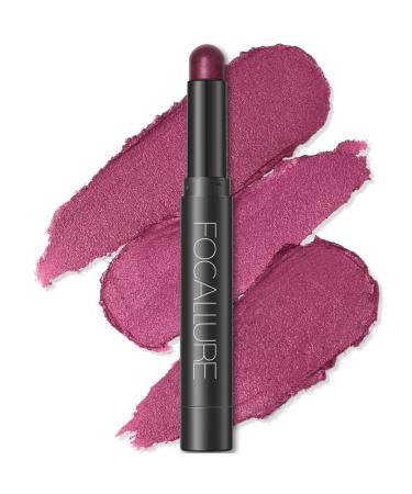 FOCALLURE Shimmer and Matte Cream Eyeshadow Stick Smooth Brilliant Eye Brightener Pencil High Pigment Eye Highlighter Pen for Women Long Lasting Waterproof Eye Shadow and Liners Makeup (FUCHSIA)