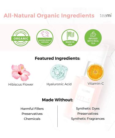 Teami Topical Vitamin C Serum with Hyaluronic Acid, Collagen, Salicylic Acid & Vitamin E Oil - K Beauty Anti Aging Face Serum for Glass Skin - 1 oz - Buy Online on GoSupps.com