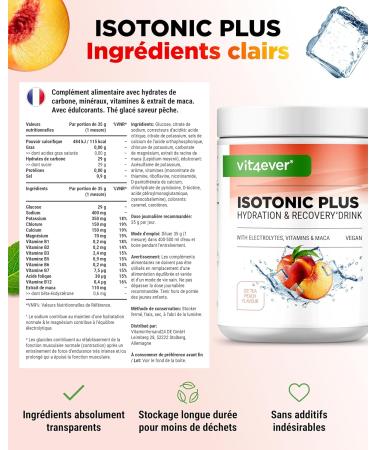  Vit4ever Isotonic Plus Drink - 1050g Isotonic Drink Powder - With Carbohydrates Electrolytes Vitamins & Maca - Hydration & Recovery - Buy Online on GoSupps.com