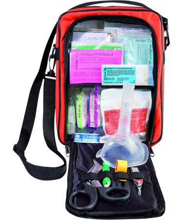 S hngen First Aid Bag for Scout School Trips | Kids First Aid Set with Aluderm-Aluplast Strips | Compact 310x225x70 mm - Red/Black - Buy Online on GoSupps.com