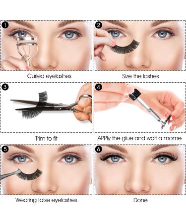 Sibba 10 Pairs False Eyelashes Russian Strip Lashes Fluffy Wispy Fake Eyelashes Natural Growth Long Strip Curly Handmade Faux Reusable Eyelashes (Style B) - Buy Online on GoSupps.com