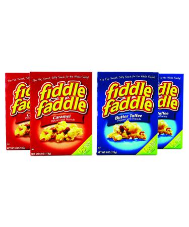 Fiddle Faddle Carmel Popcorn - The Two BEST Flavors All In One Convenient Bundle! - PACK OF 4 .4 Pack (3.5 Ounce (Pack of 12))