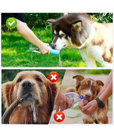 Large 19oz Portable Dog Water Bottle Dispenser with Food Container - Blue - Buy Online on GoSupps.com