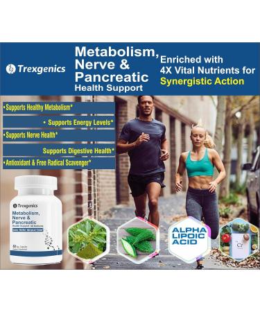 Trexgenics Metabolism Support - Gymnema Bitter Melon Chromium & Alpha Lipoic Acid - 150mg Vegan Capsules (60 Count) - International Shipping Available - Buy Online on GoSupps.com