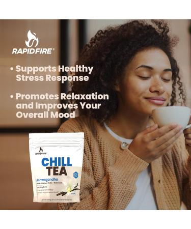 Chill Tea Soothing Blend Promotes Relaxation with Ashwagandha Chamomile Turmeric Stress Relief Tea Caffeine Free 14 Tea Bags 14 Servings - Buy Online on GoSupps.com