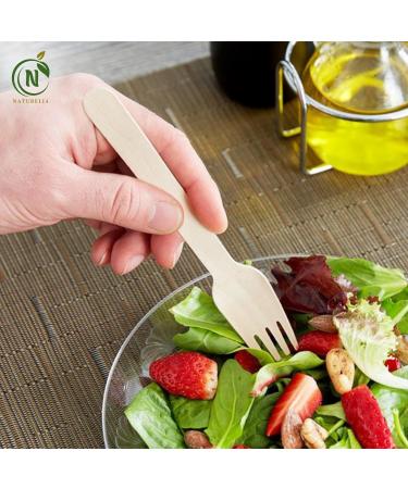 Naturelia Disposable Wooden Forks (25 14cm): Eco-Friendly Biodegradable and Food-Grade Wooden Forks for All Occasion - Buy Online on GoSupps.com