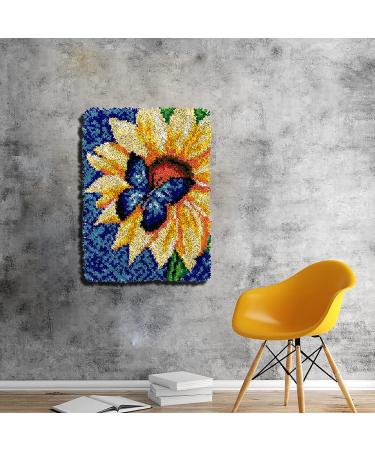 Latch Hook Butterfly Rug Making Kit | DIY Tapestry Kit for Adults & Kids | Rug Crochet Yarn & Needlework Set | Creative Home Decoration Gift | 20.5 x 13.8 - Buy Online on GoSupps.com