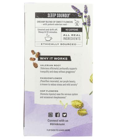 Numi Tea Organic Herbal Sweet Slumber - Caffeine-Free 16 Tea Bags (1.24 oz) - Buy Online on GoSupps.com