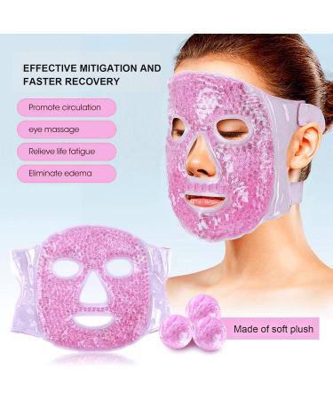 MUNSKT Cooling Mask Gel Beads Hot & Cold Soothing Therapy Reusable Ice Mask with Elastic Band for Migraine Sinus Pain Inflammation Face Puffiness Dry Eyes Headache Hangover - Buy Online on GoSupps.com