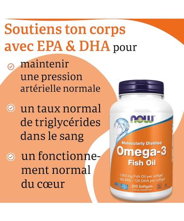 Now Foods Molecularly Distilled Omega-3 (Omega-3 Molecular Distilled) with EPA & DHA High Dosed 200 Soft Capsules Lab Tested Soy Free Gluten Free Non-GMO - Buy Online on GoSupps.com