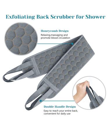 40 Inch Back Scrubber - Long Exfoliating Bath Brush for Men & Women | Easy to Use Grey Loofah - Buy Online on GoSupps.com