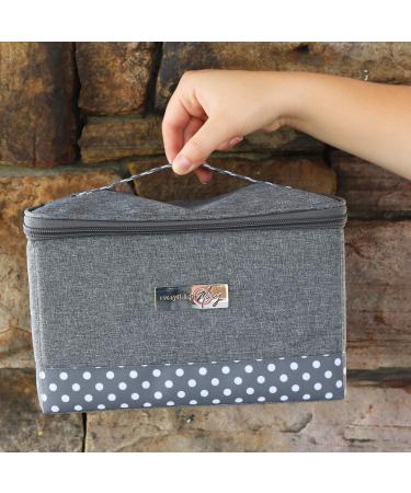 Everything Mary Collapsible Sewing Kit Organizer Box - Grey Heather | Supplies Storage Basket for Thread, Needles, Notions, & Scissors - Portable Craft Caddy - Buy Online on GoSupps.com