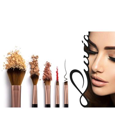 Buy Luvia Travel Brush Set - 5 Vegan Makeup Brushes with Storage | Espresso Brown & Cappuccino | Perfect for International Shipping - Buy Online on GoSupps.com