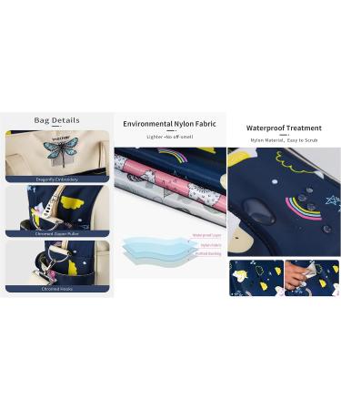 Kamay's Waterproof Mummy Diaper Bag | Chic Nappy Changing Tote | Dark Blue Unicorn Rainbow Design - Buy Online on GoSupps.com