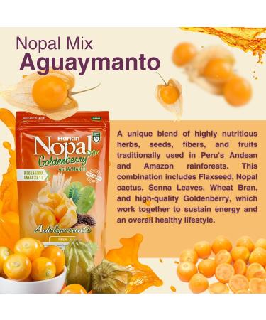Nopal Mix Aguaymanto 454g - 100% Natural High-Fiber Goldenberry Blend for Digestive Health Vegan Non-GMO Gluten-Free Keto from Peru (16oz) - Buy Online on GoSupps.com