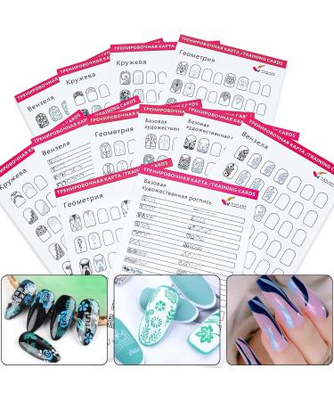 Nail Art Practice Book - 12 Sheets for Manicure Training and Painting Templates - Buy Online on GoSupps.com