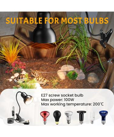 Luxvista 25W Tortoise Heat Lamp with 360 Rotatable Clip | UVA UVB Basking Light for Reptiles | Ideal for Turtle, Lizard, Snake, Aquarium | 2 Bulbs Included - Buy Online on GoSupps.com