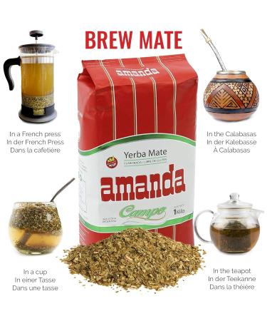 Amanda Yerba Mate Tea Campo 0.5kg - Authentic Argentine Detox & Energy Drink | Premium Mate Tea from Argentina  - Buy Online on GoSupps.com