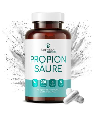 Solvisan Propionic Acid Capsules with Sodium Propionate 500mg - 200 Capsules - pure and vegan - Buy Online on GoSupps.com
