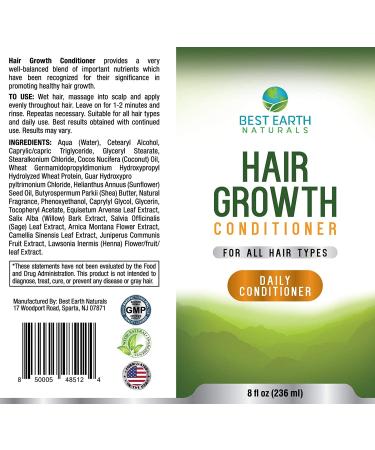 Hair Growth Conditioner for Men and Women - Supports Healthy Hair Growth, Prevents Hair Loss & Thinning - 8 oz - Buy Online on GoSupps.com