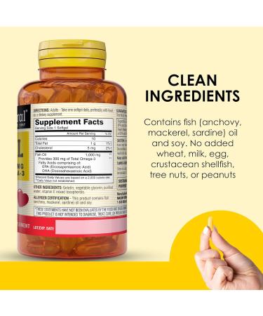 MASON NATURAL Omega 3 Fish Oil 180 Day Supply 1000mg with EPA and DHA for Joint Support 60 Softgel Pills (3 Pack) 60 Count (Pack of 3) - Buy Online on GoSupps.com