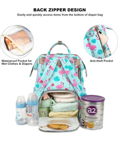 Mimfutu Baby Changing Backpack - Stylish Diaper Bag with Flamingo Design | International Shipping Available - Buy Online on GoSupps.com