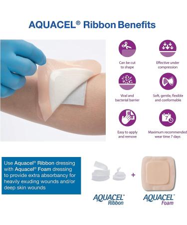 Convatec Aquacel Hydrofiber Wound Dressing 0.75 x 17.75 - 5/box - Buy Online on GoSupps.com