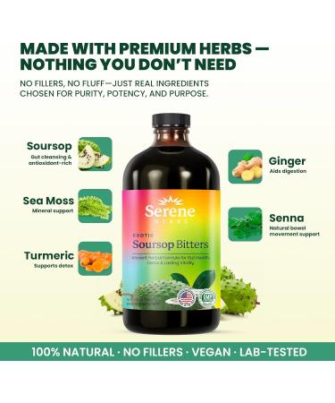 Serene Herbs Complete Detox & Energy Stack Soursop Bitters + Soursop Capsules Combo - Buy Online on GoSupps.com